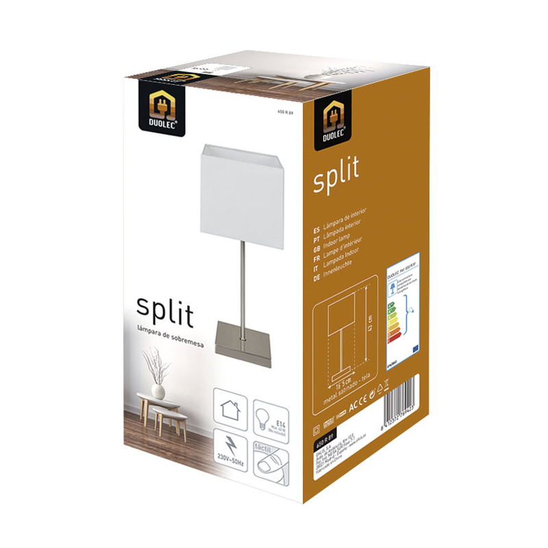 Lámpara sobremesa táctil DUOLEC Split Blanco