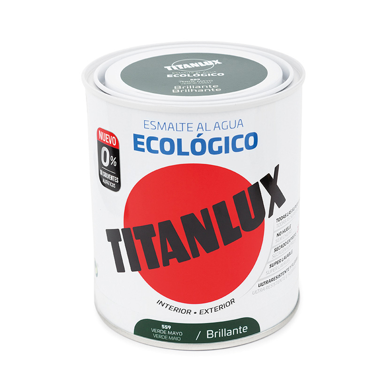 Esmalte ecológico al agua TITANLUX brillante 750ml
