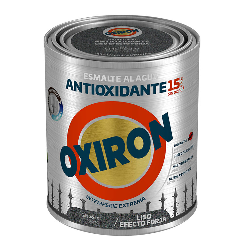 Esmalte antioxidante al agua OXIRON Liso efecto forja