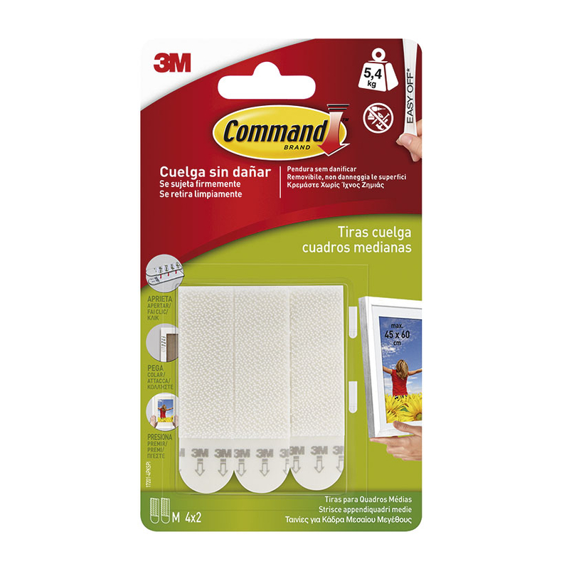 Tiras cuelgacuadros serie Command 3M blancas