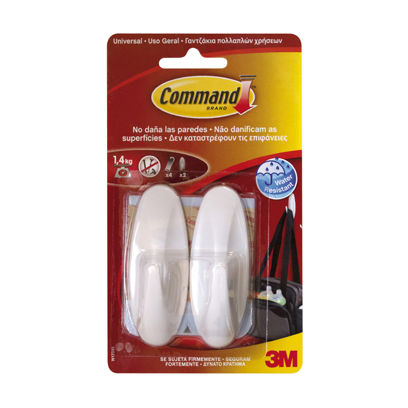 Colgadores adhesivos serie Command 3M blancos