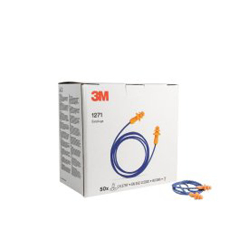 Tapones auditivos reutilizables 3M serie 1271 con cordón 50 pares