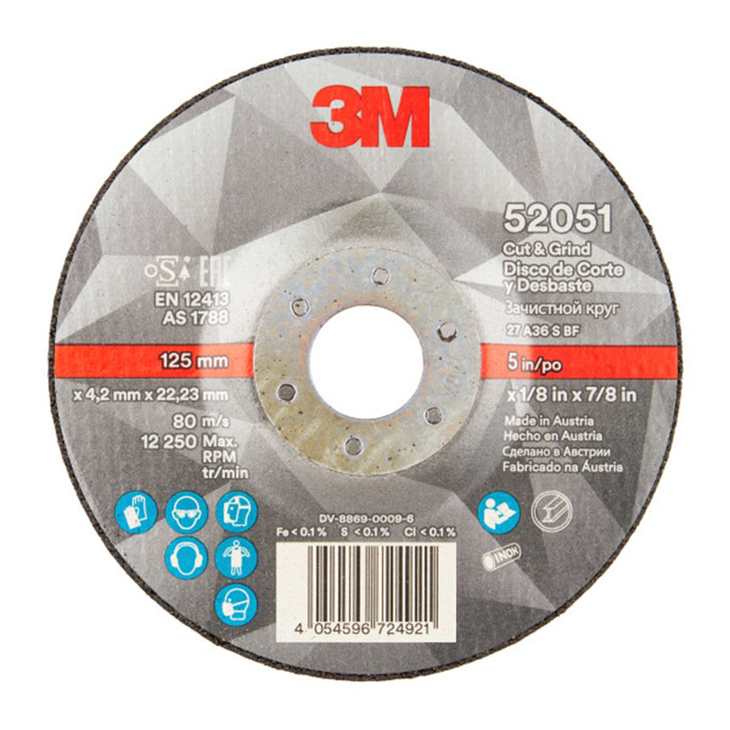 Disco de corte y desbaste 3M  T27 10 unidades