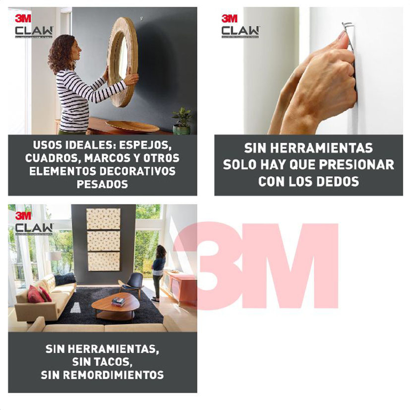 Colgador paneles yeso 3M cargas pesadas 20 unidades