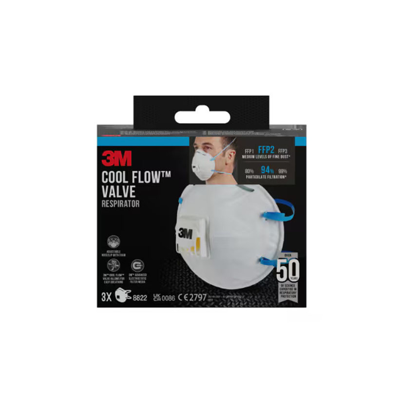 Mascarilla particulas FFP2 con válvula 3M 8822  7100329311  3 unidades