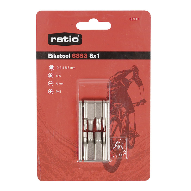 Juego de herramientas 8 en 1 para bicicletas RATIO Biketool 6893