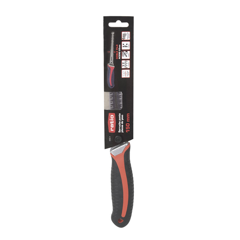 Serrucho punta placas yeso RATIO doble filo