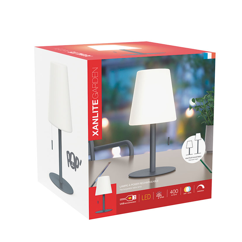 Lámpara de sobremesa XANLITE Cono recargable