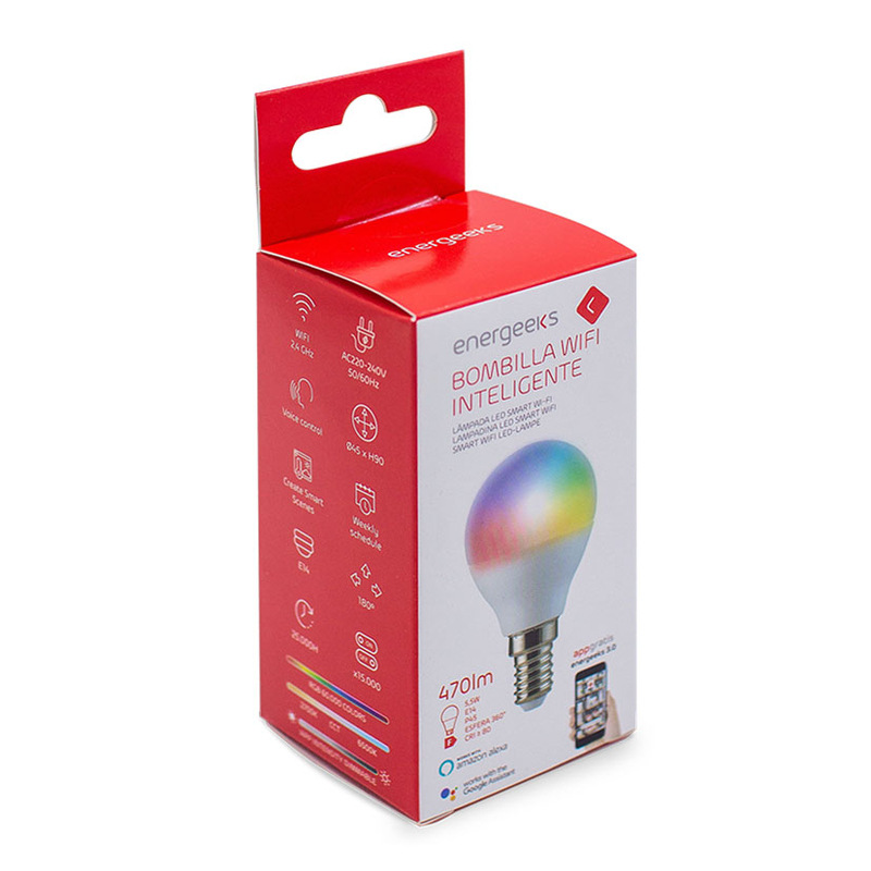 Bombilla Led miniglobo ENERGEEKS E14 wifi dimable + RGB 5 W