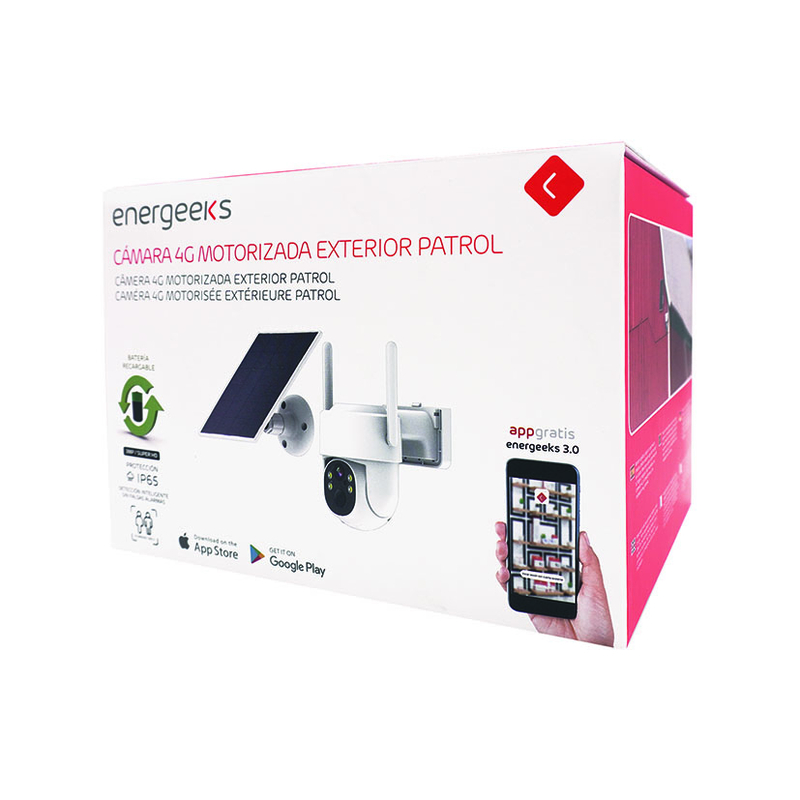 Cámara 4G exterior con panel solar ENERGEEKS EG-CIPEXT4G001