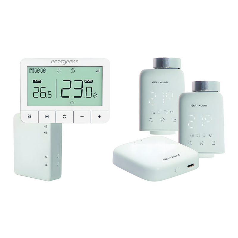 Pack 2 válvulas y termostato inteligente Jasper II WiFi XANTLITE ENERGEEKS