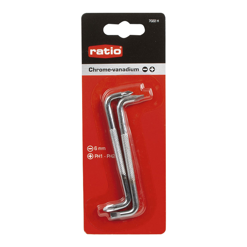 Juego de 2 destornilladores acodados RATIO