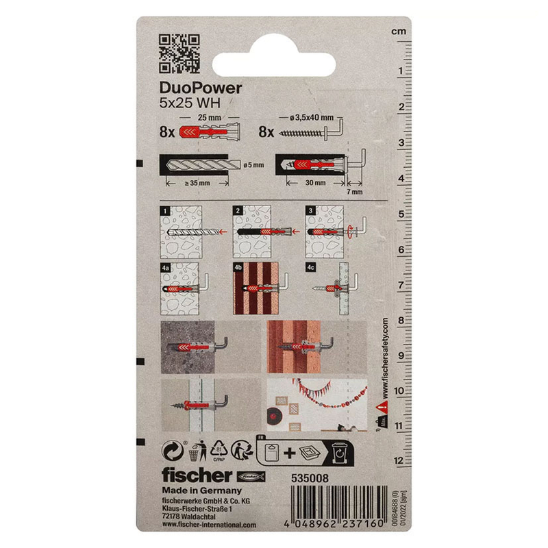 Taco nilón FISCHER Duopower más Alcayata