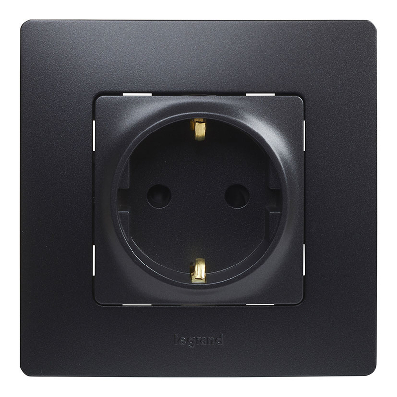 Base enchufe de empotrar LEGRAND serie Niloé Negro