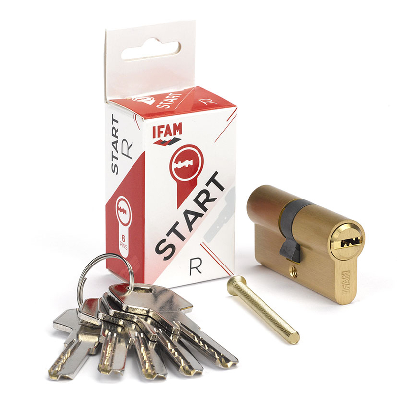 Cilindro de seguridad IFAM Start-R latonado llaves iguales