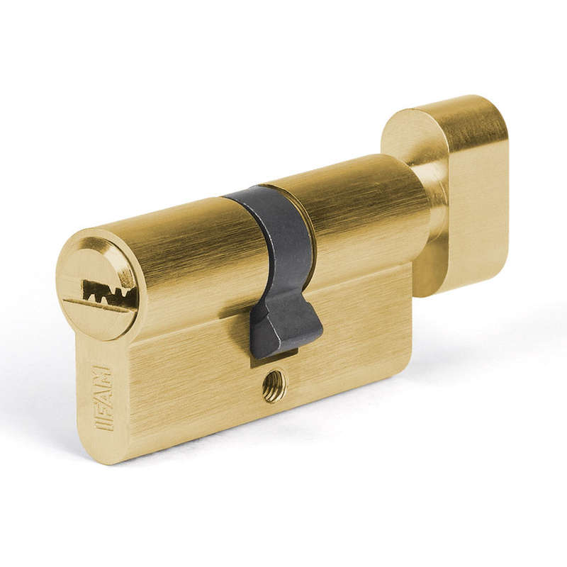 Cilindro de seguridad IFAM Start-R latonado con pomo interior