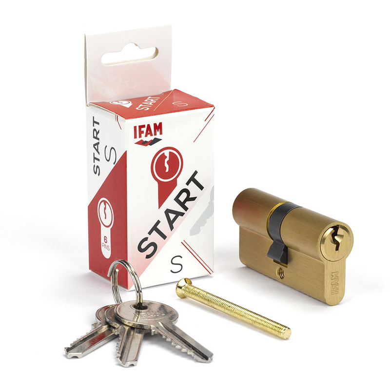 Cilindro de seguridad IFAM Start-S latonado llaves iguales