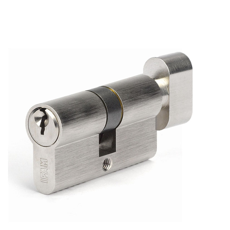 Cilindro de seguridad IFAM Start-S niquelado con pomo interior