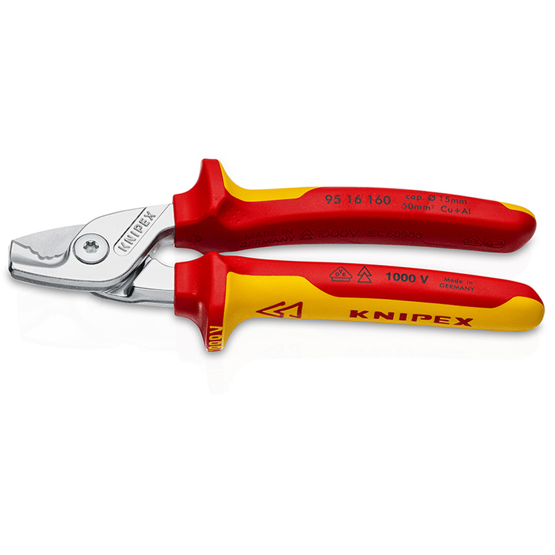Tijera cortacables seguridad VDE KNIPEX StepCut 95 16 160