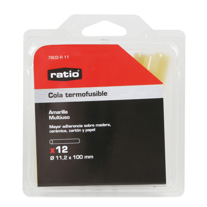 Cola termofusible RATIO amarilla