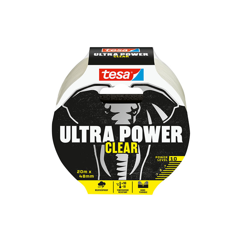 Cinta reparación TESA Ultra Power Clear transparente 20 m x 48 mm