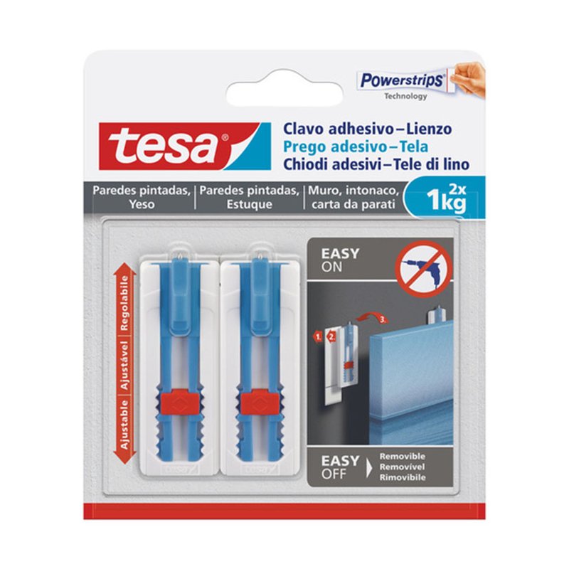 Clavo ajustable cuelgacuadros TESA Smart Mounting paredes pintadas