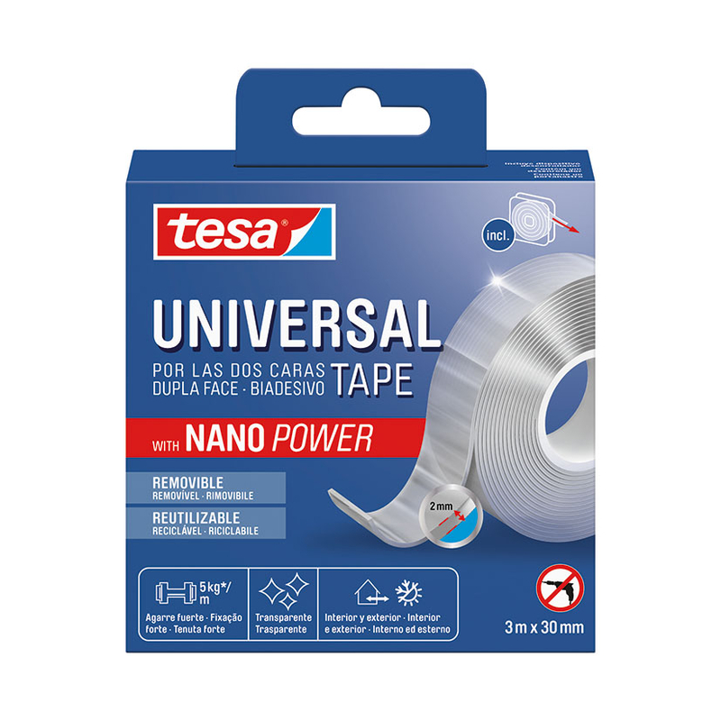 Cinta doble cara TESA nano power 3 m x 30 mm