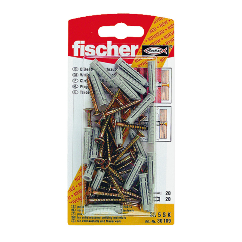 Taco plástico SX FISCHER + tornillo