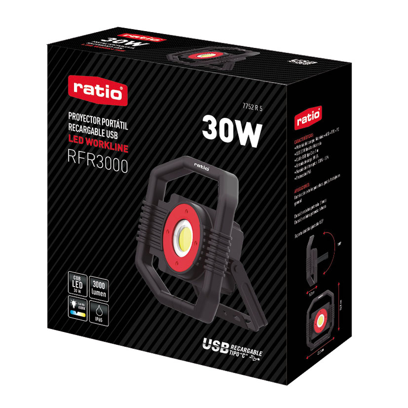 Foco proyector batería LED COB RATIO Workline RFR 3000