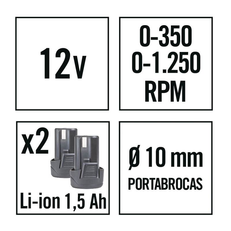 Atornillador batería de litio RATIO AR12NM