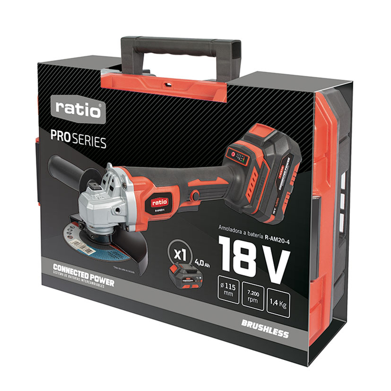 Amoladora angular batería RATIO ProSeries R-AM20-4 ø 115 mm