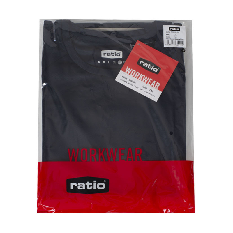 Camiseta técnica RATIO RC-1 azul marino/naranja