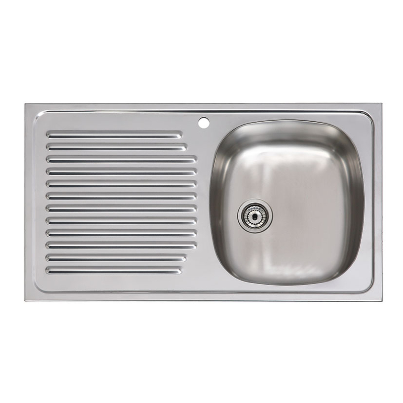 Fregadero inox 1 seno + escurridera izquierda PRÁCTIC Serie Ares