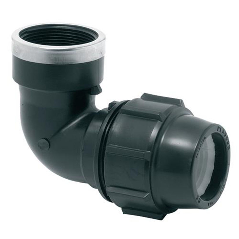 Codo mixto rosca H compresión para circuitos de agua PLASSON serie 6