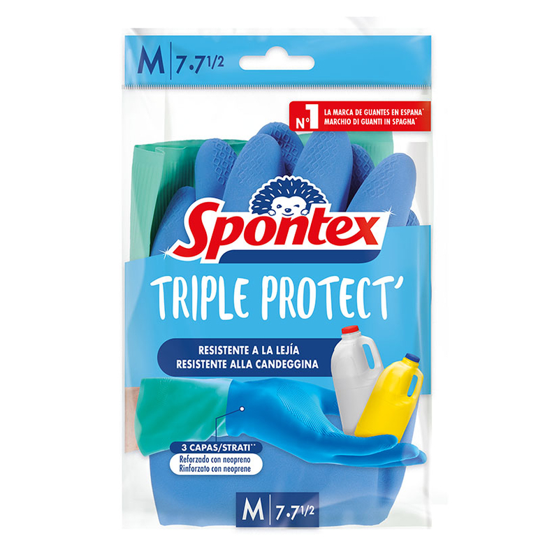 Guante látex limpieza SPONTEX Triple Protect