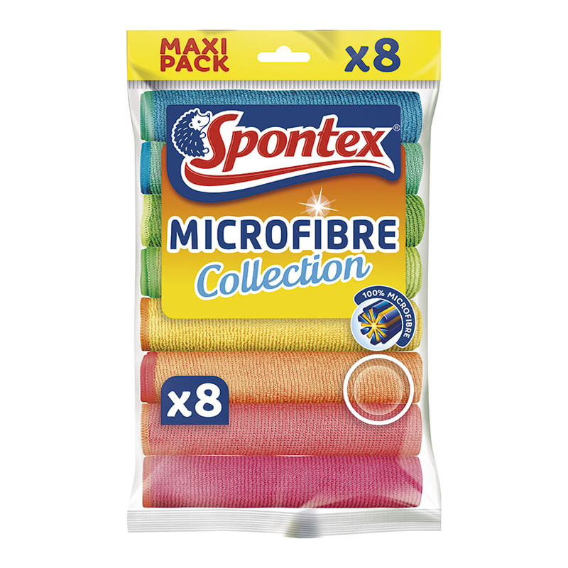 Bayeta microfibra SPONTEX 8 unidades