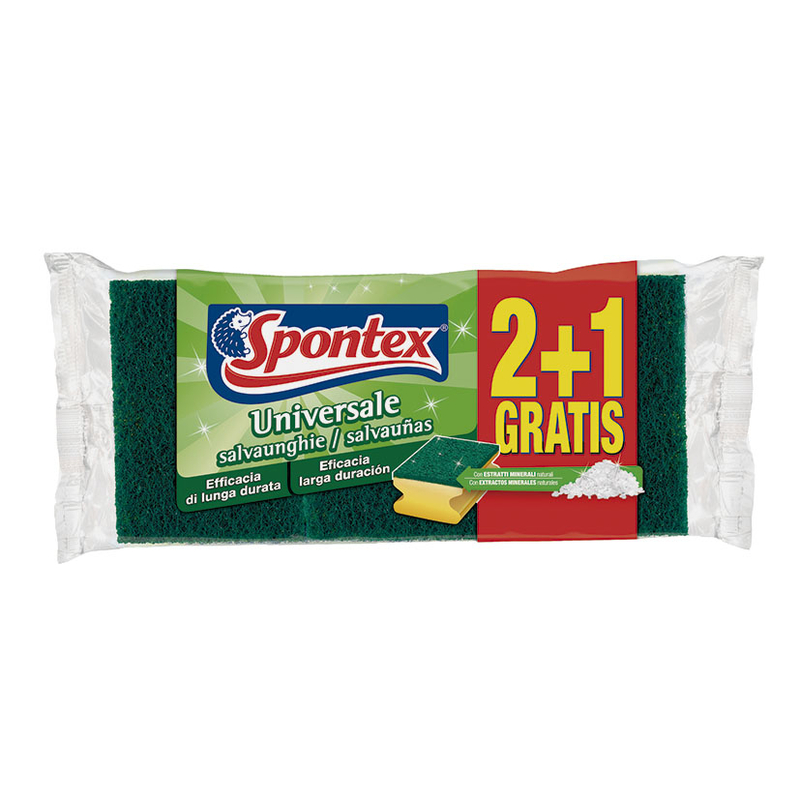 Estropajo salvauñas Universale SPONTEX, Antibac 2+1 unidades