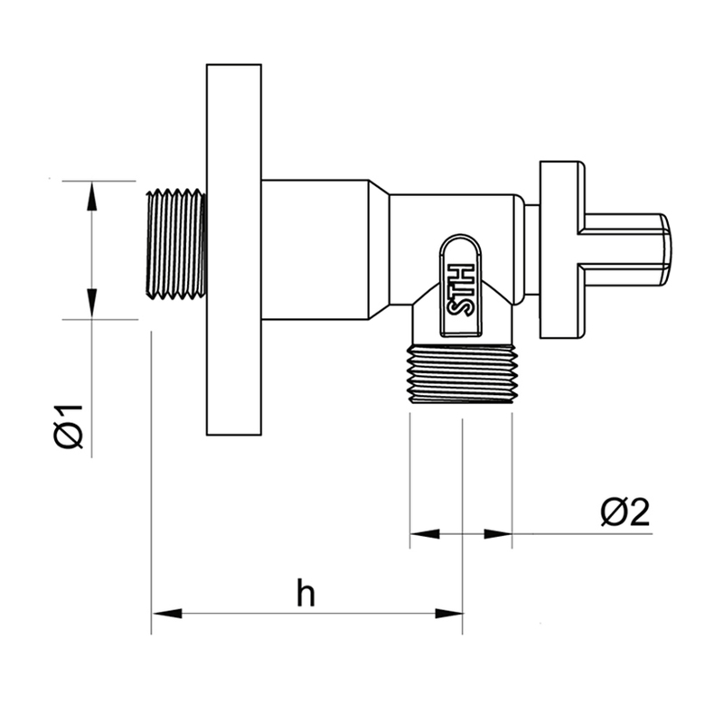 Llave escuadra larga STANDARD HIDRÁULICA 1/2x3/8" sin tuerca Serie America 2 unidades
