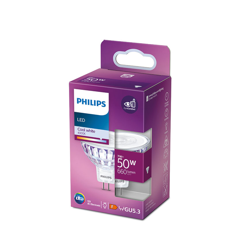 Bombilla Led dicroica PHILIPS GU10 luz día 7 W