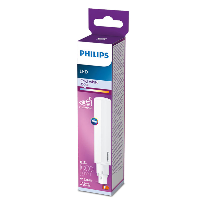 Bombilla LED PLC PHILIPS G24D-3.2 luz fría 8,5w. 4 unidades