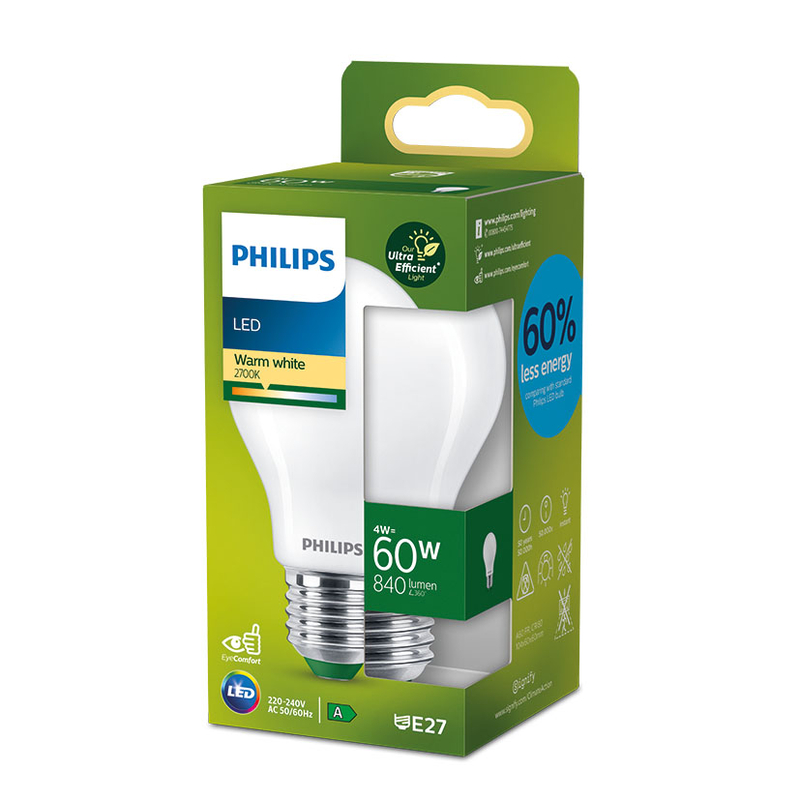 Bombilla estándar E27 LED PHILIPS ultraeficiente