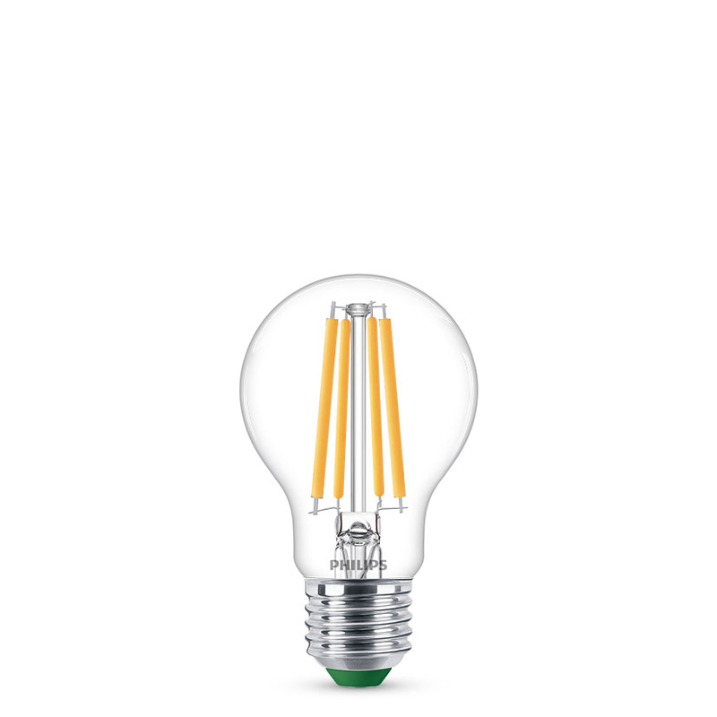 Bombilla estándar E27 PHILIPS ultraeficiente Classic transparente