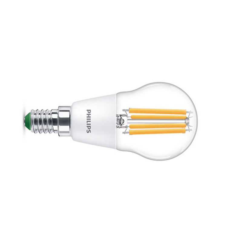Bombilla esférica E14 PHILIPS ultraeficiente Classic transparente