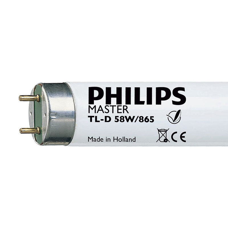 Tubo fluorescente trifósforo master TL-D PHILIPS luz fría 58W. 25 unidades