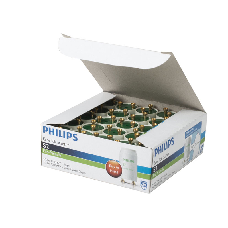 Caja de 25 cebadores PHILIPS fluorescentes S2 4-22 W