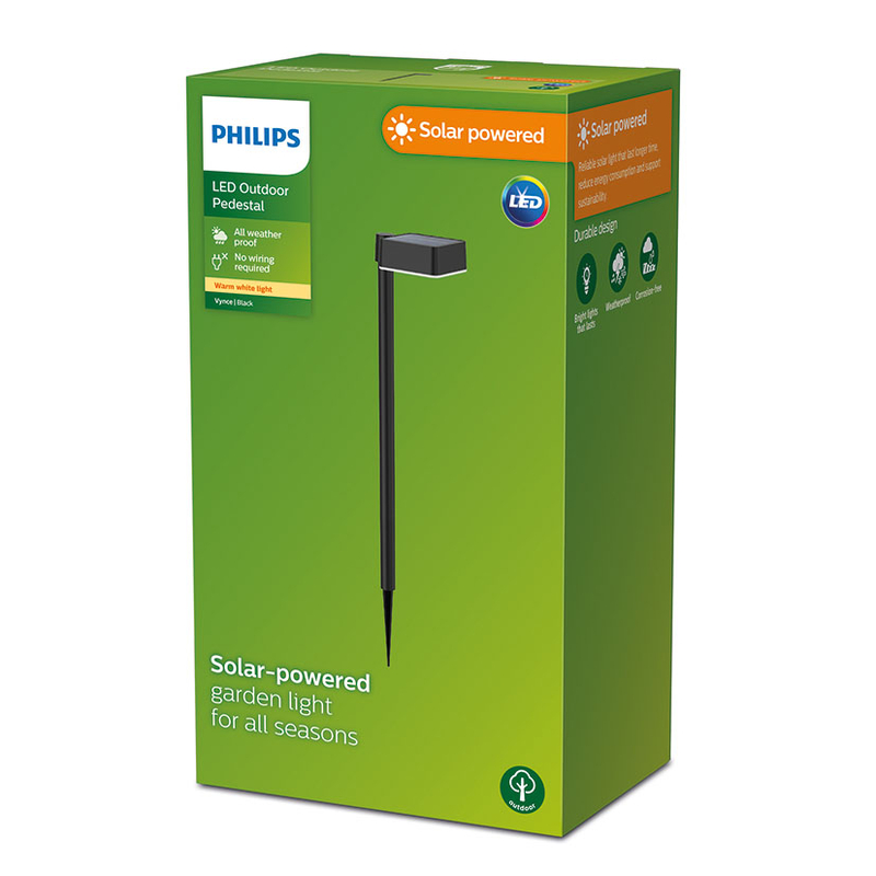 Estaca cuadrada solar PHILPS Vynce IP44 200 Lm