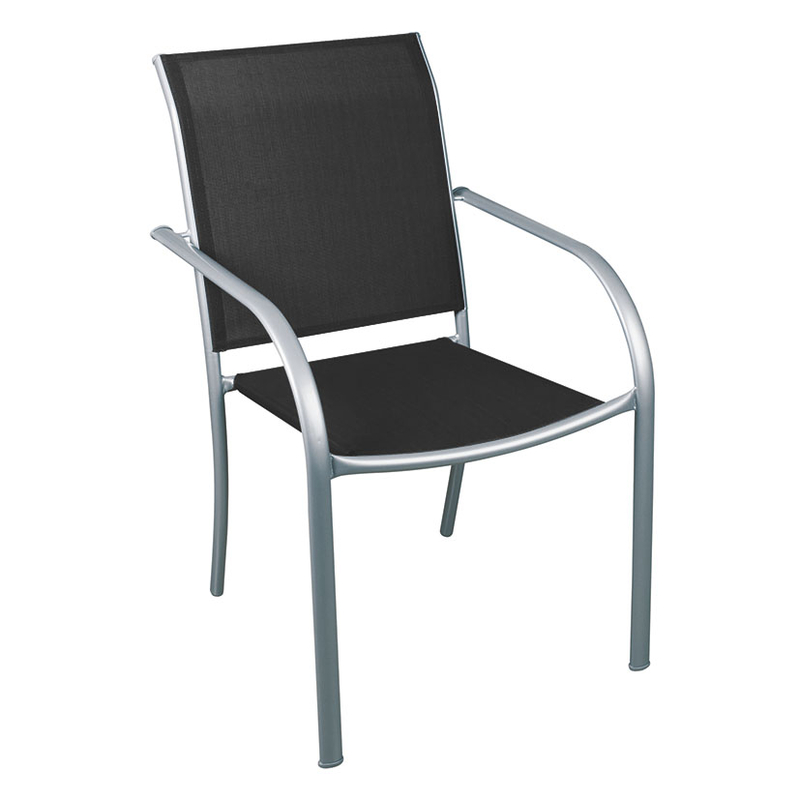Silla jardín Brasil plata/negro