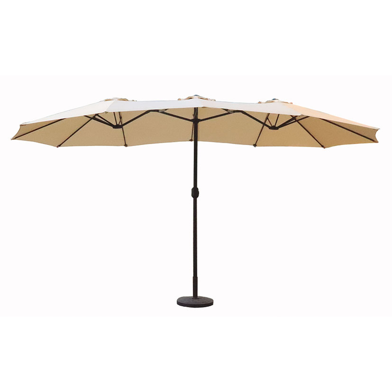 Parasol doble de acero articulado con toldo de 3x4 metros