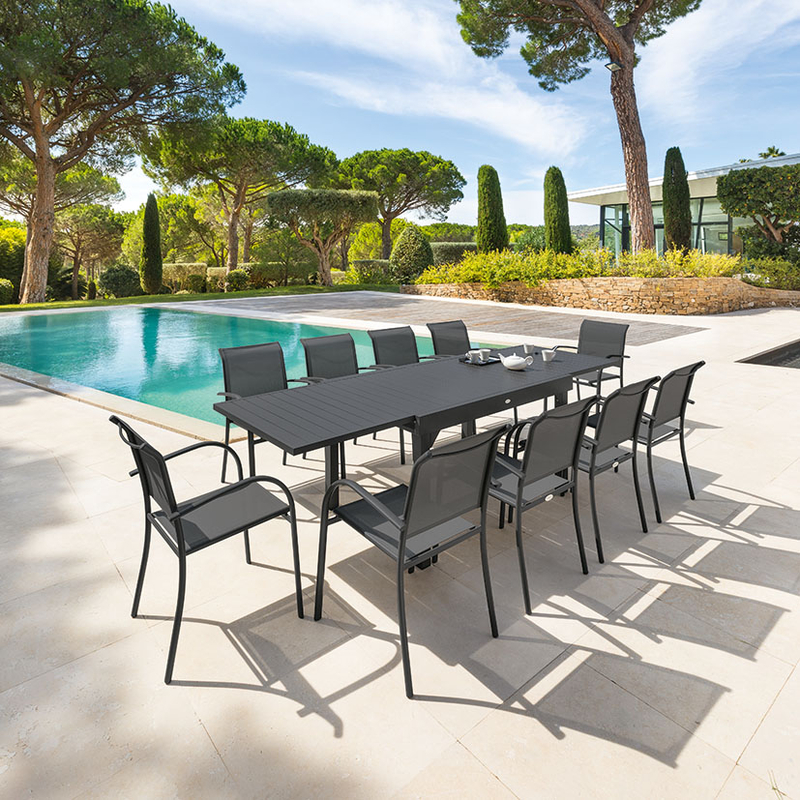 Mesa extensible 90/180 Serie Piazza Grafito