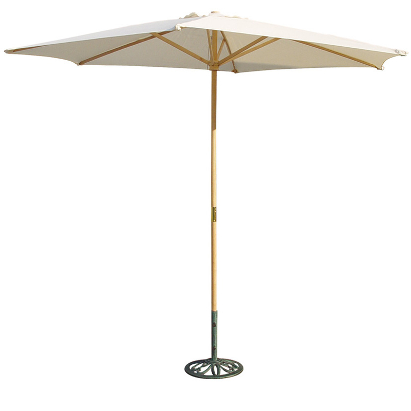 Parasol de madera natural con toldo de 3 metros